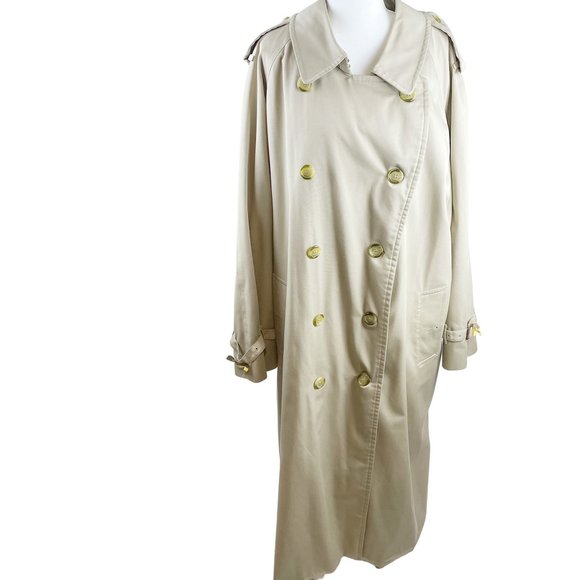 Vintage Burberry Trench Coat Classic Tan Double Breasted 48L (US 14 or XL) - Picture 5 of 16